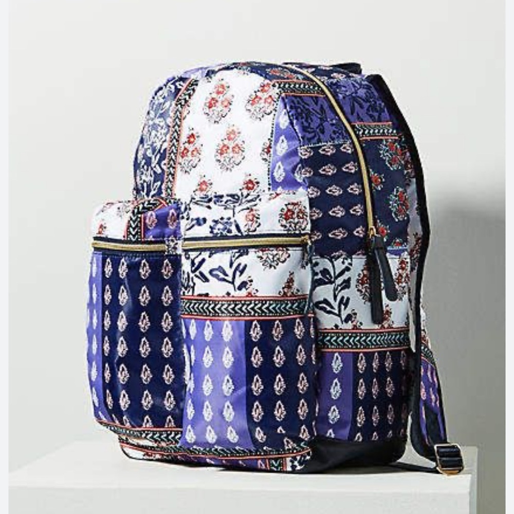 Anthropologie Satin-Like Patterned Backpack/Diaperbag | Like New Condition